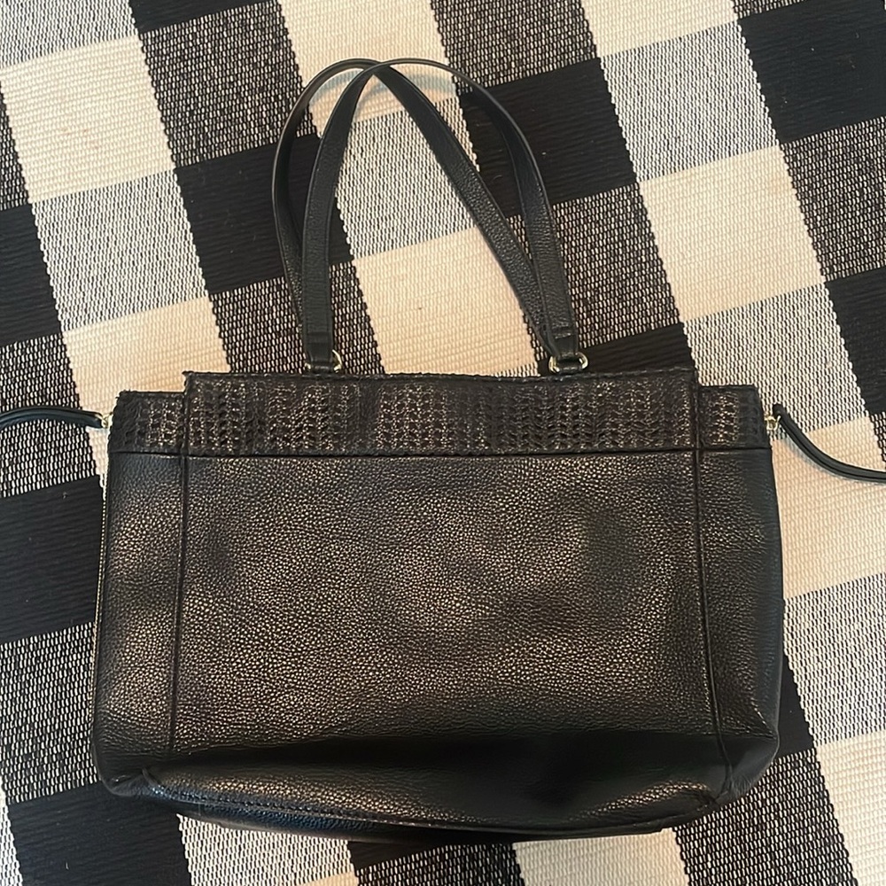 Steve Madden Black Leather Tote - Picture 2 of 5